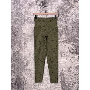 SPANX Leggings XS Womens Booty Boost 7/8 Green Splatter